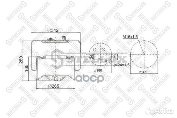 90-41834-SX пневмопод. со стак.1отв. М16 смещ