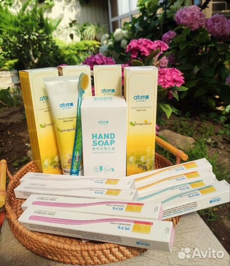 Атоми зубная щётка, паста