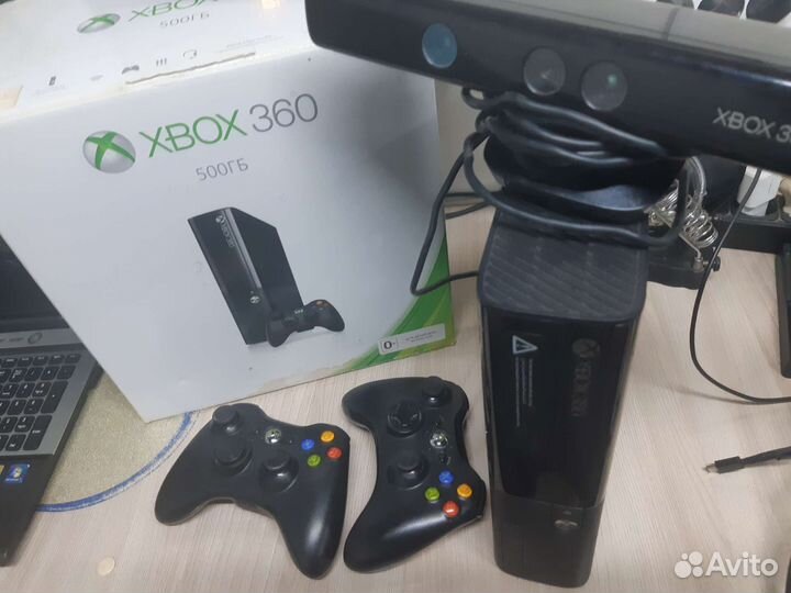 Xbox 360 E 500gb Kinect+2геймпада 109игр