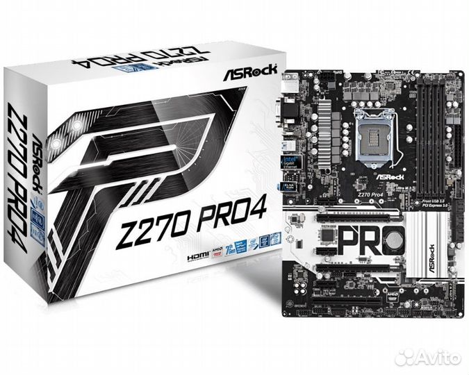 Материнская плата asrock z270 pro4 с процем. 1151