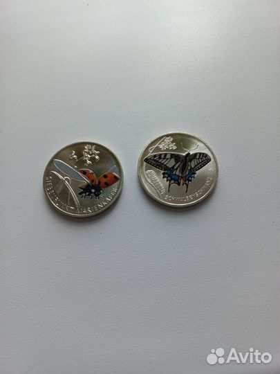 Набор монет серия Чудесный мир насекомых Германия