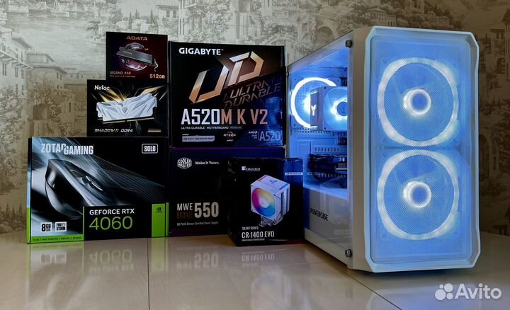 Новый пк RTX 4060/Ryzen 5 5500/16GB/512gb m2