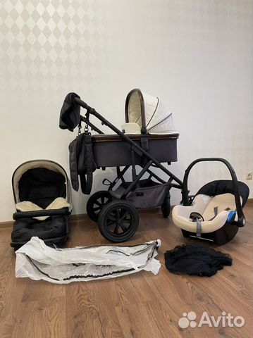 Коляска 3 в 1 Moon Nuova+аксессуары