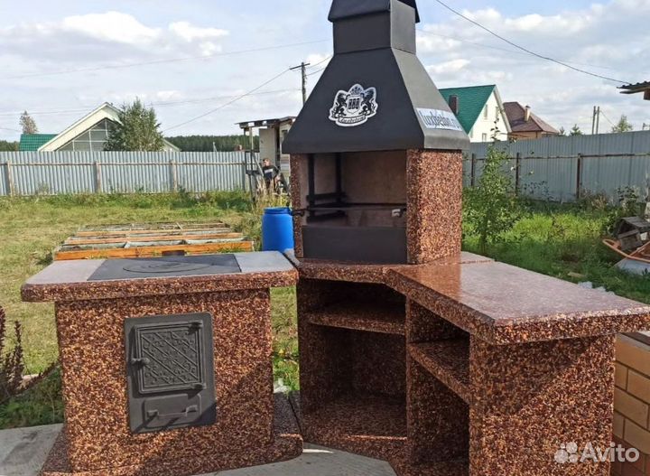 Комплекс барбекю, печь под казан, печь барбекю