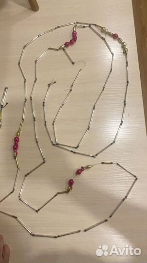 Бусы из стекляруса СССР новогодние на елку