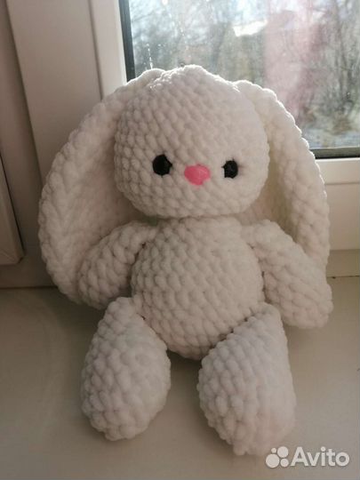 Заяц амигуруми, ручная работа, вязаный зайчик