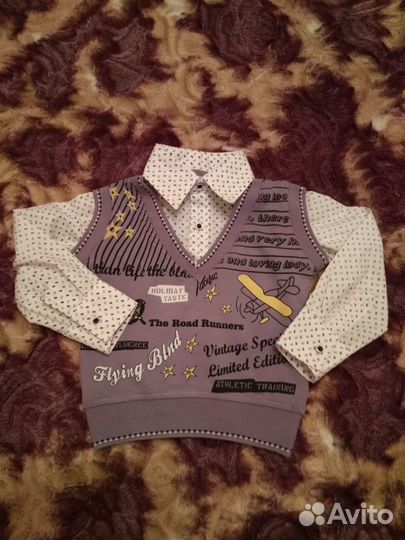 Рубашка сшитая с жилетом