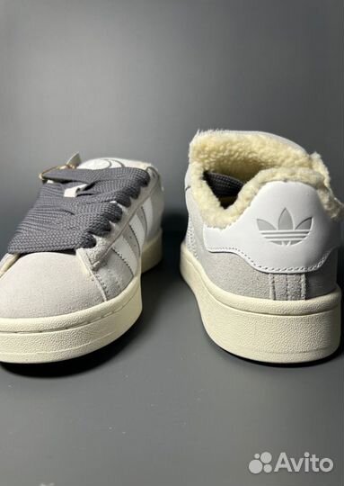 Кроссовки Adidas Campus Grey с мехом