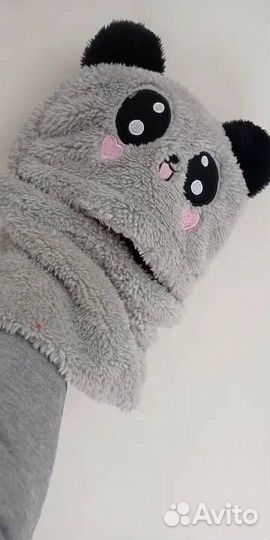 Шапка-снуд Панда