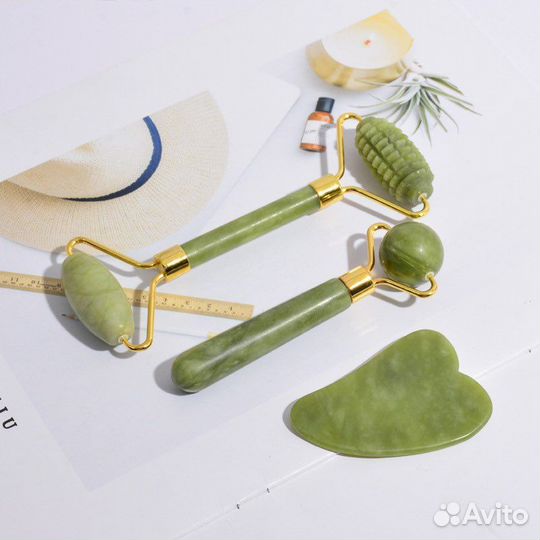 Нефритовый массажер гуаша