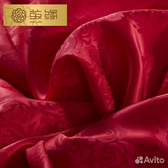 Комплект белья шёлковый Алая роза, 19 мм жаккард