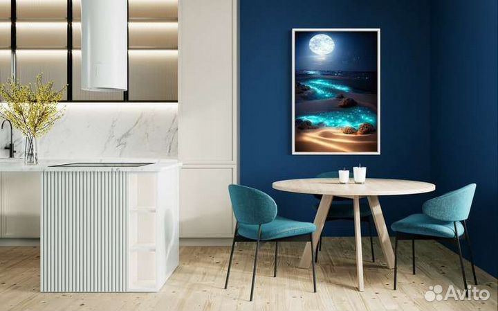 Картина маслом Река между горами