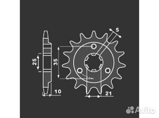 Звезда передняя PBR 2069 C15