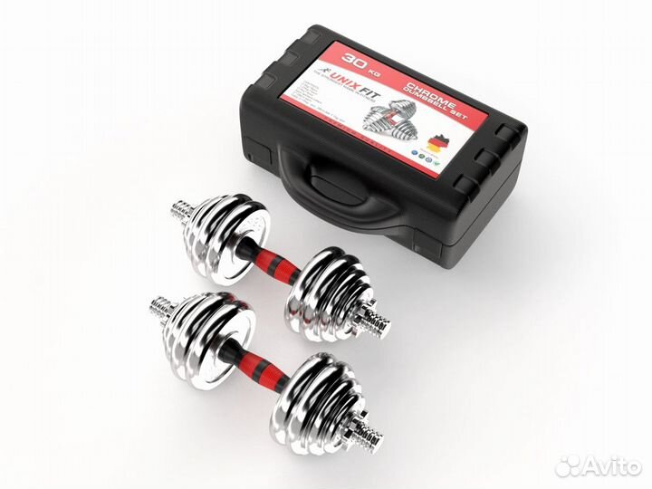 Гантели набор unixfit в кейсе 30kg