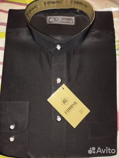 Рубашка мужская. Воротник стойка