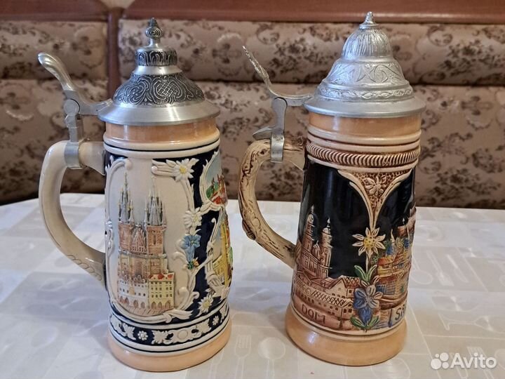 Пивная кружка с оловянной крышкой Германия