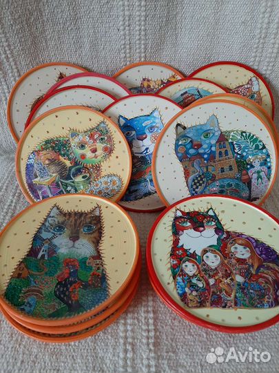 Сувениры тарелки с кошками