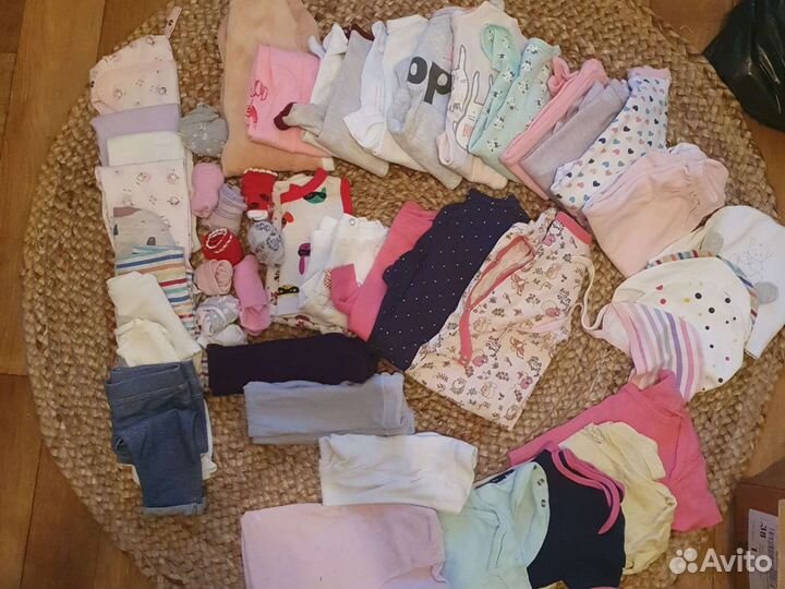 Вещи для девочки пакетом от 0 до 18 мес