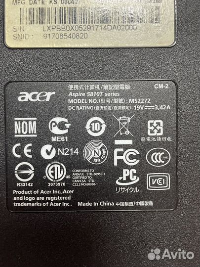 Acer 5810T в разбор