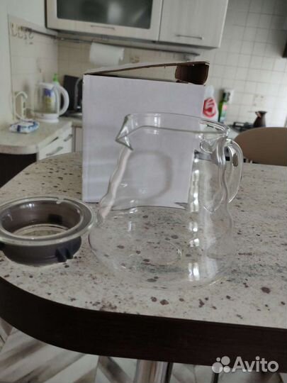 Чайник заварочный стеклянный объем 0,6