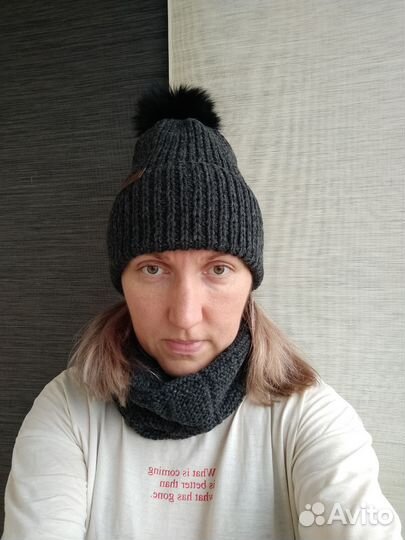 Комплект шапка и снуд женский