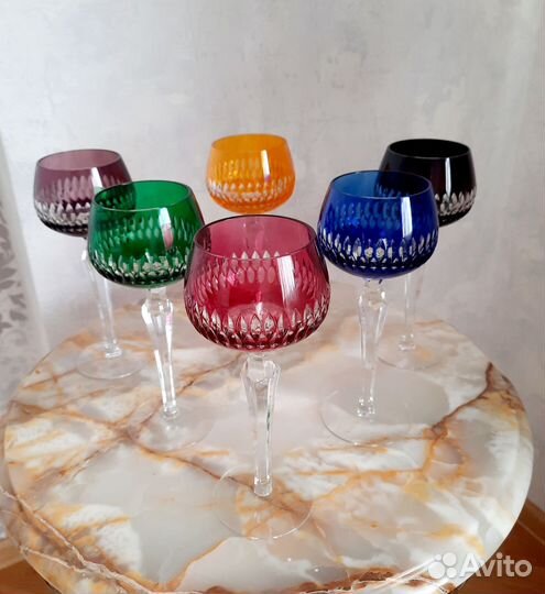 Хрустальные цветные бокалы Германия