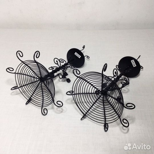 Пара винтажных металлических подсвечников 24 см