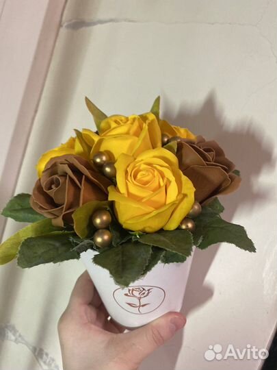 Букет цветов из мыла розы из мыла