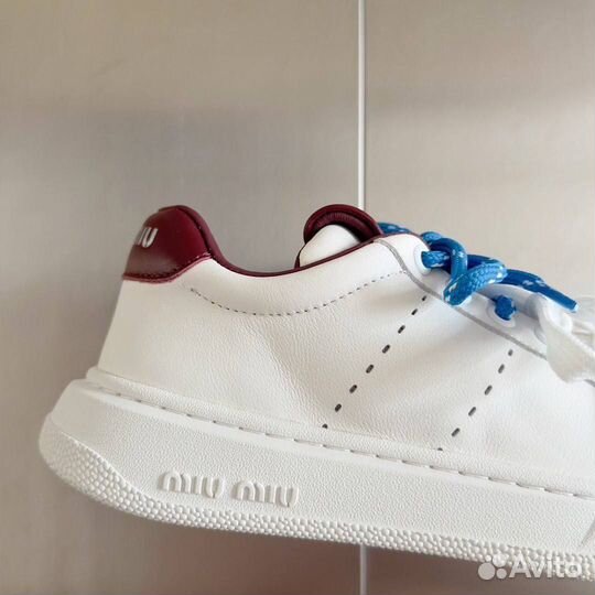 Кроссовки кожаные Miu Miu