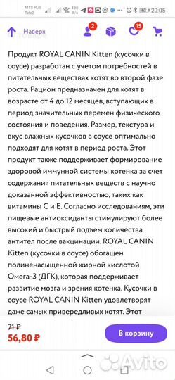 Влажный корм для котят