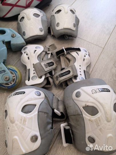 Роликовые коньки 30-33 с комплектом защиты