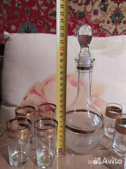 Графин с рюмками. Богемия. СССР