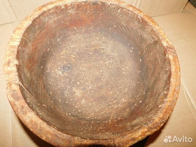 Старинная, деревянная,глубокая миска-плошка ри дре