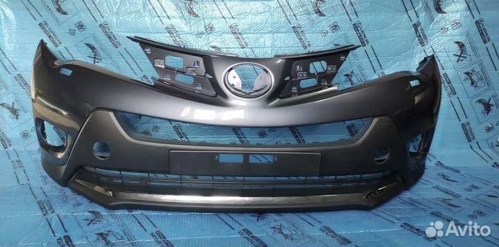 Передний бампер Рав 4 -4 серый под установку 13-15