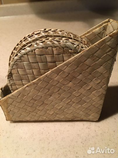 Подставка плетёная для напитков 10 шт