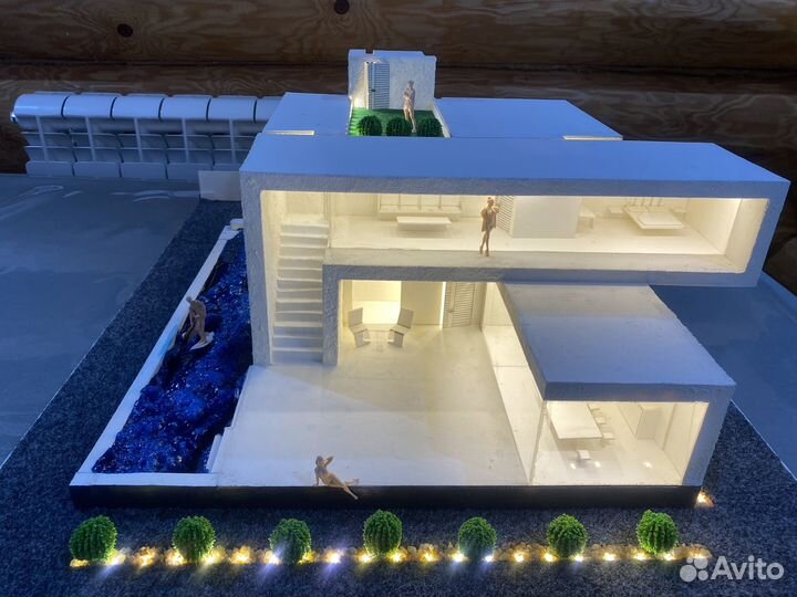 Макет дома в стиле хай тек