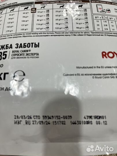 Корм для собак royal canin gastrointestinal