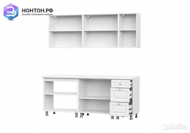 Кухня Белла 2.0 м белый / белый текстурный