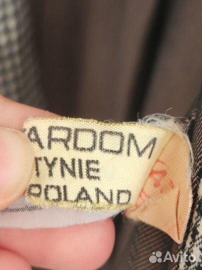 Винтажный Пиджак жакет Польша ретро серый в клетку