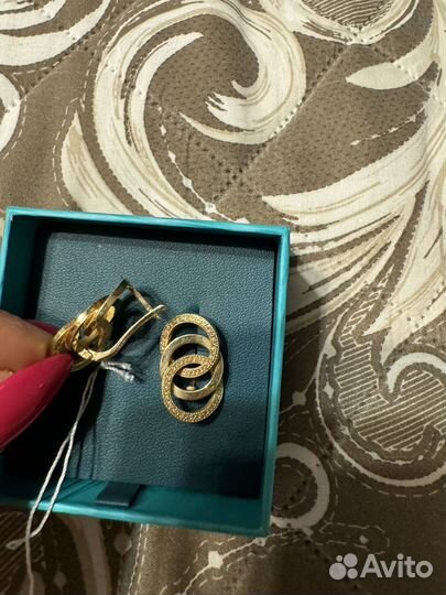 Серьги желтое золото 585