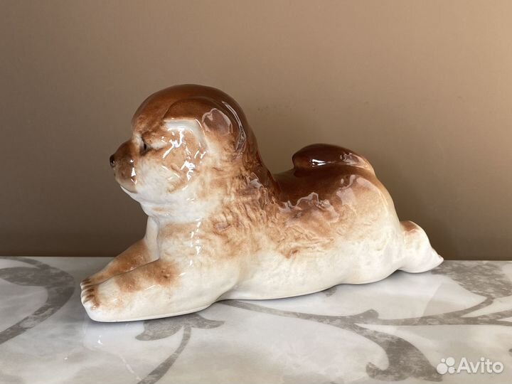 Старинная фарфоровая статуэтка чау-чау лфз 1976 г