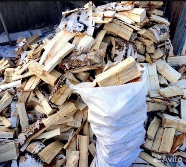 Дрова березовые, навалом, в мешках