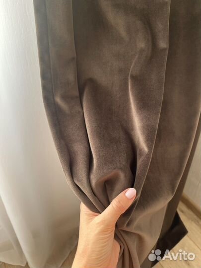 Шторы велюровые коричнеые