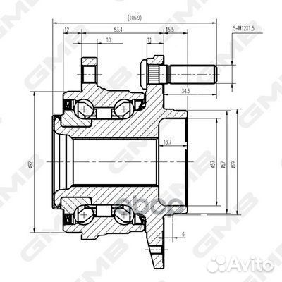 Ступичный узел перед/зад hyundai I40/IX55 08/S