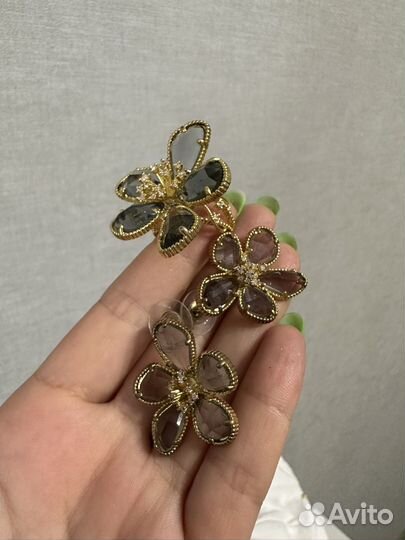 Комплект серьги и кольцо