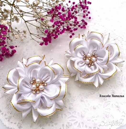 Бантики для волос ручной работы