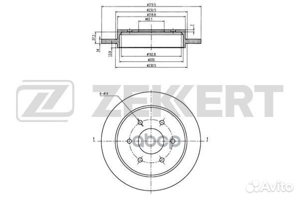 Диск торм. задн. Infinity QX56 03- bs-6246 Zekkert