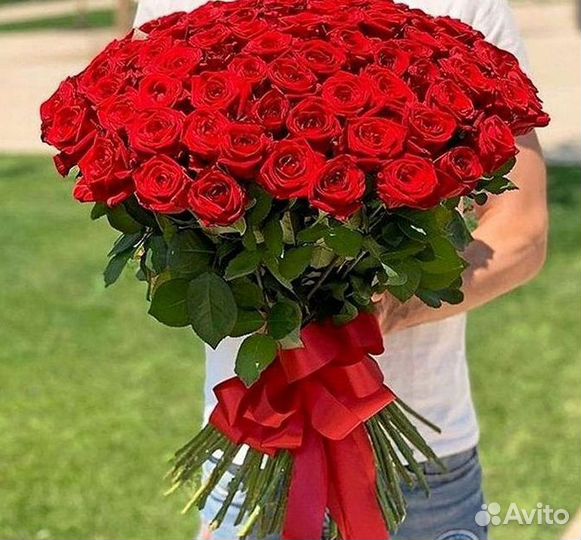 Розы высокие Доставка цветов