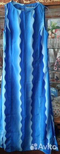 Ткань новая голубая волнами