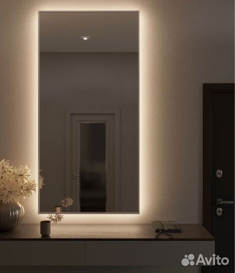 Зеркало с подсветкой в раме 80*175см